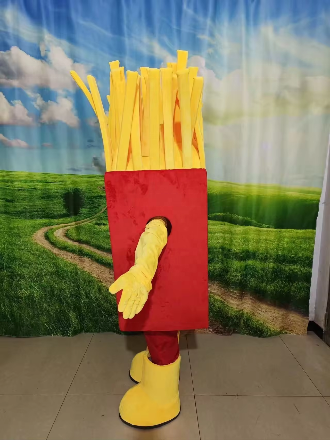 Efun MOQ 1 PC Hot sale Custom walking cartoon McDonalds KFC Fast Food Theme French Fries Mascot Costume for promotional sale