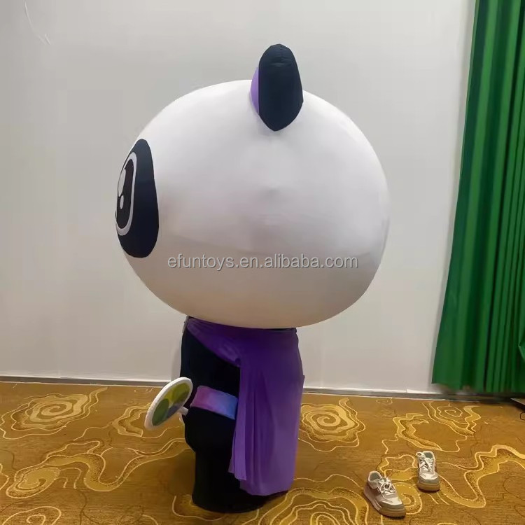 efun 2m 2.6m Custom Halloween Fancy Inflatable Plush Panda mascot costume walking cartoon character cosplay costume for sale