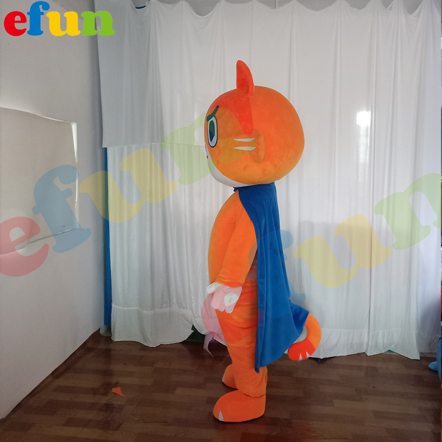 Efun MOQ 1 PC custom Cute orange cat Mascot Costume Fancy Dress Mascot Cosplay costume For sale