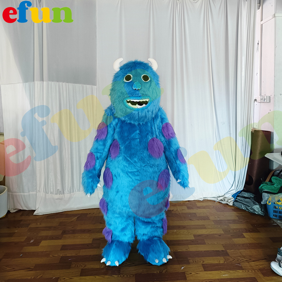 Efun MOQ 1 PC Hot sale Halloween Cosplay blue Monster Costume Sully Mascot Costume Adult Sully Monsters mascot Costume for sale