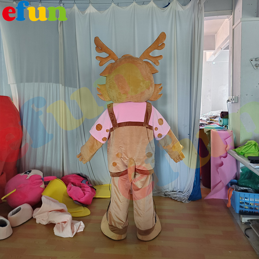 Efun MOQ 1 PC adult size Christmas Elk moose costume Halloween Cosplay Animal Elk Mascot Costume for sale