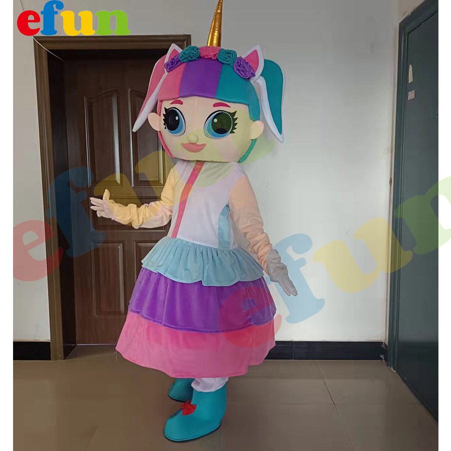 Efun MOQ 1 PC Custom Adult Size  LOL Girl Character Princess Mascot costume Hand made Cartoon Mascot Costumes For sale