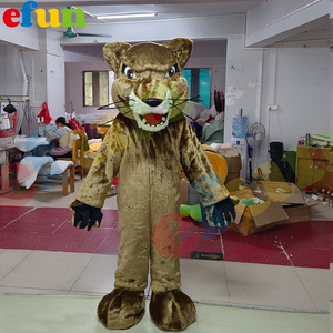 Efun MOQ 1 PC custom cartoon tiger mascot costume cute long fur  animal mascot costume for sale