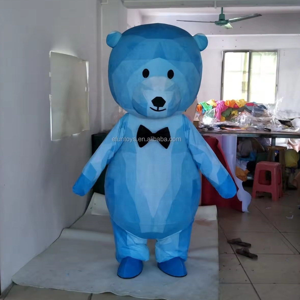 Efun MOQ 1 PC Adult blue bear Mascot Costume Unisex animal Cartoon fancy dress Cosplay walking suit for sale