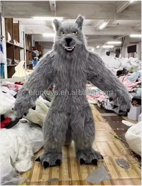 efun 2m 2.6m custom Inflatable Wolf Mascot Costume Cosplay Cartoon Outfits Walking suit for sale