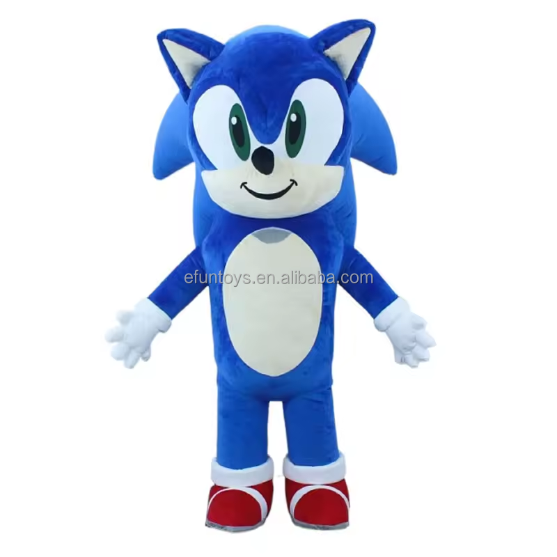 efun 2m 2.6m Inflatable Sonic Hedgehog Mascot Costume Plush sonic Mascot Costume Customized Unisex Animal for Party Cosplay