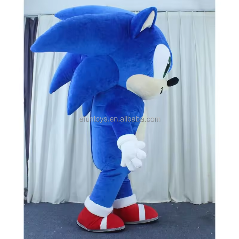 efun 2m 2.6m Inflatable Sonic Hedgehog Mascot Costume Plush sonic Mascot Costume Customized Unisex Animal for Party Cosplay