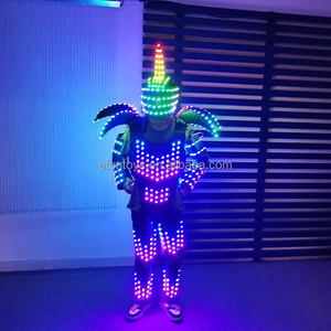 efun Digital LED Luminous robot costume Armor Light Up Jacket Glowing Costumes Suit Bar Nightclub Party Performance Costume