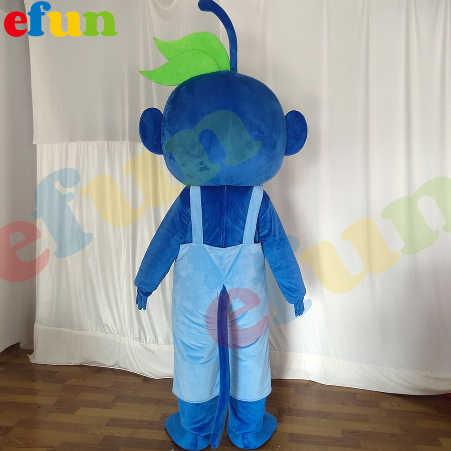 Efun MOQ 1 PC Custom bule Monkey Mascot Costume Cartoon Design Animal Mascot Clothing For sale