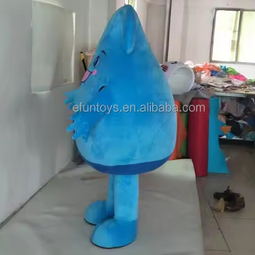 Efun MOQ 1 PC  funny blue water drop mascot costume cosplay adult walking suit waterdrop fancy dress for sale