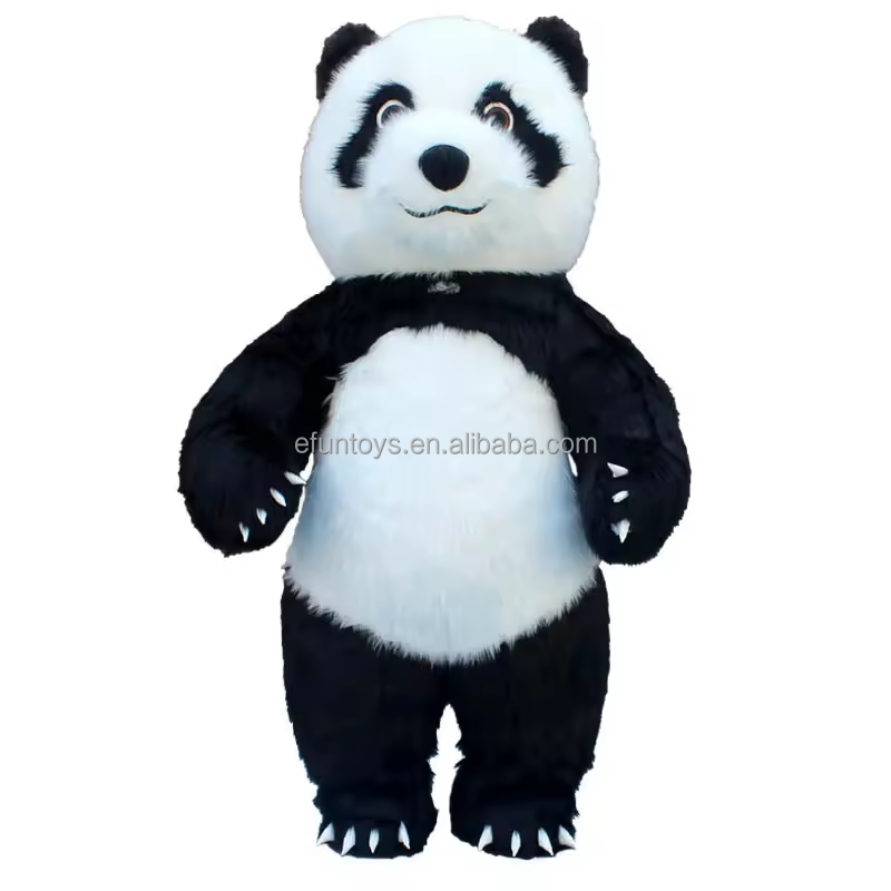 efun MOQ 1 PCS Custom Wearable Walking inflatable panda Anime Mascot long Plush 2/2.6/3M Cute Inflatable Panda mascot Costume