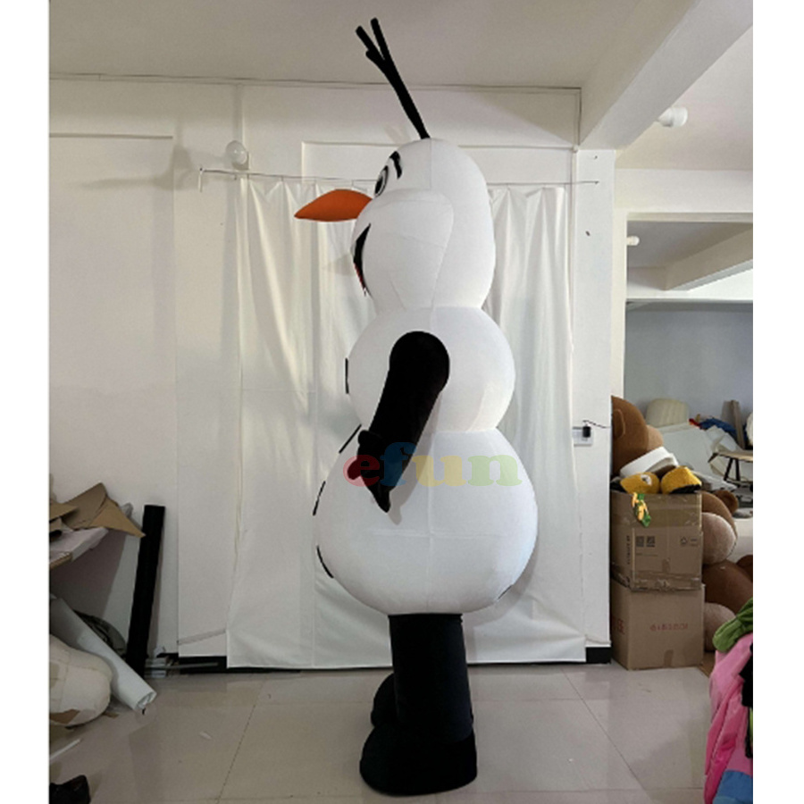 Efun MOQ 1 PC custom Popular white snowman Mascot Costume Cartoon Character Elsa Olaf Mascot Costume Cosplay Suit For Adults