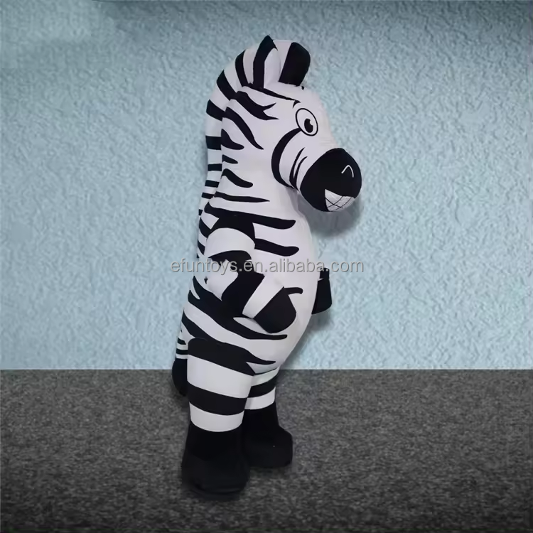 efun MOQ 1 PCS 2m 2.6m Inflatable Lovely Madagascar Zebra Animal Cosplay Mascot Blow-up Costume for Adults