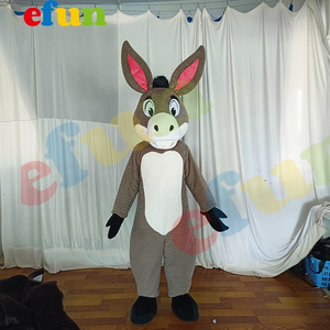 Efun MOQ 1 PC custom Plush funny animal walking Donkey Mascot Costume for sale