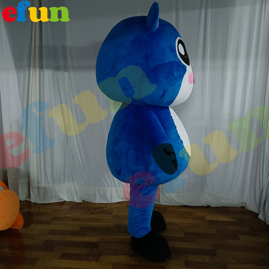 Efun MOQ 1 PC Custom blue bear mascot costume adult size cartoon bear mascot costume for sale