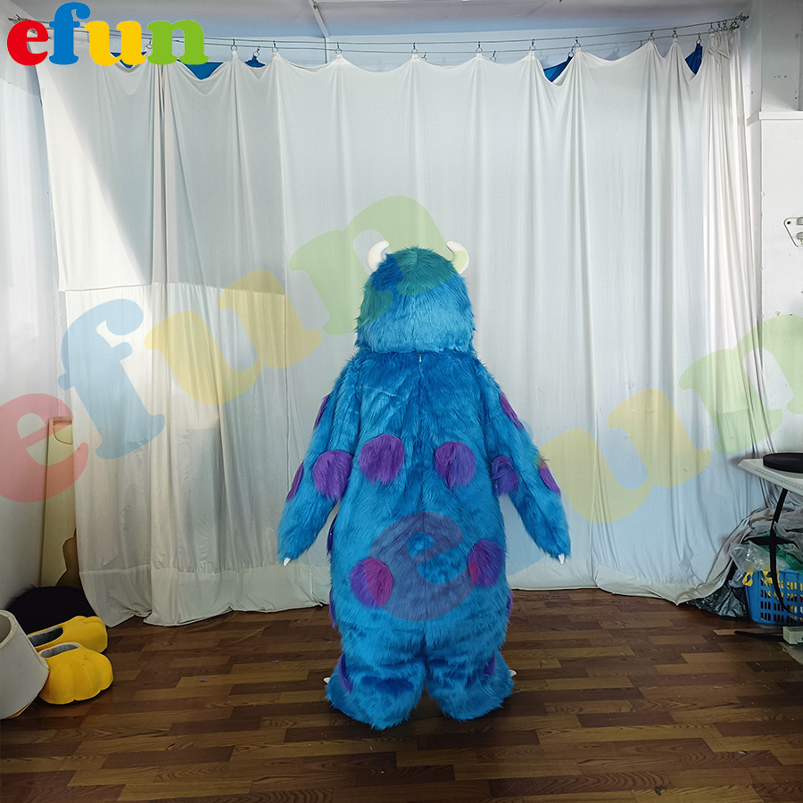 Efun MOQ 1 PC Hot sale Halloween Cosplay blue Monster Costume Sully Mascot Costume Adult Sully Monsters mascot Costume for sale