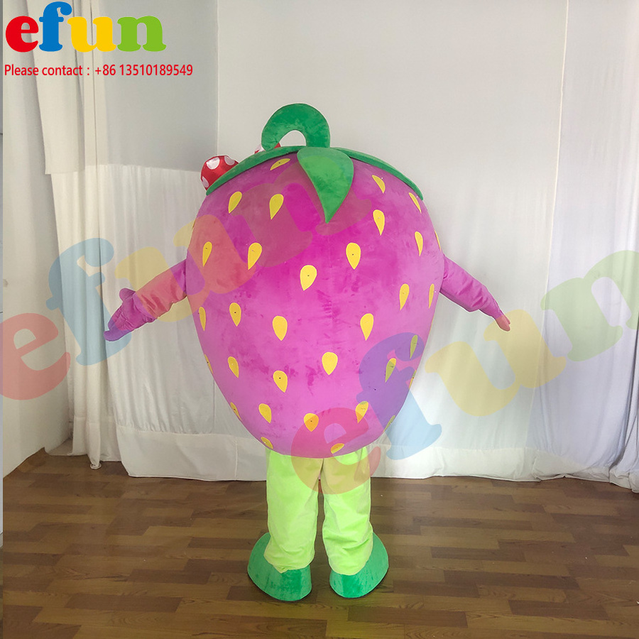 Efun Custom Halloween Funny Dress strawberry Mascot Costume Adult size Cosplay Fruit Mascot  Costume For sale