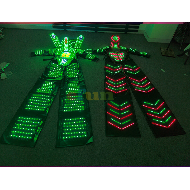 Chest Digital Screen LED Stilts Walker robot suit party led robot costume stage clothes luminous costume for dance performance