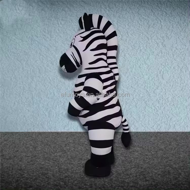 efun MOQ 1 PCS 2m 2.6m Inflatable Lovely Madagascar Zebra Animal Cosplay Mascot Blow-up Costume for Adults