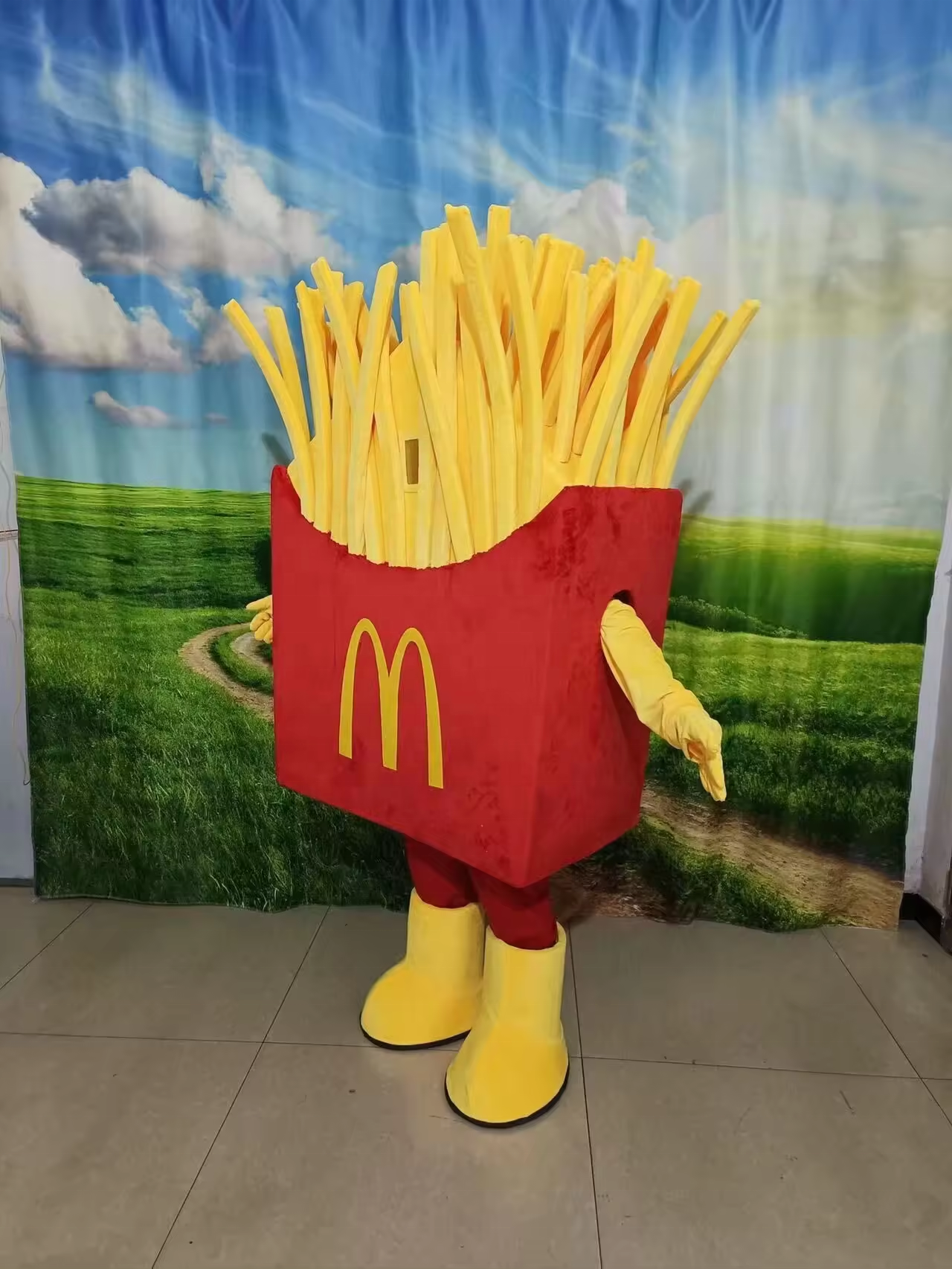 Efun MOQ 1 PC Hot sale Custom walking cartoon McDonalds KFC Fast Food Theme French Fries Mascot Costume for promotional sale