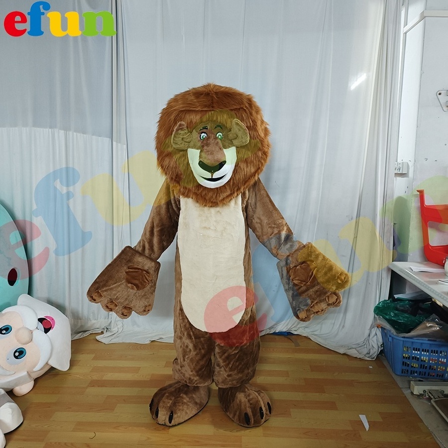 Efun MOQ 1 PC custom brown lion mascot costume cosplay animal cartoon African lion mascot Costumes for sale