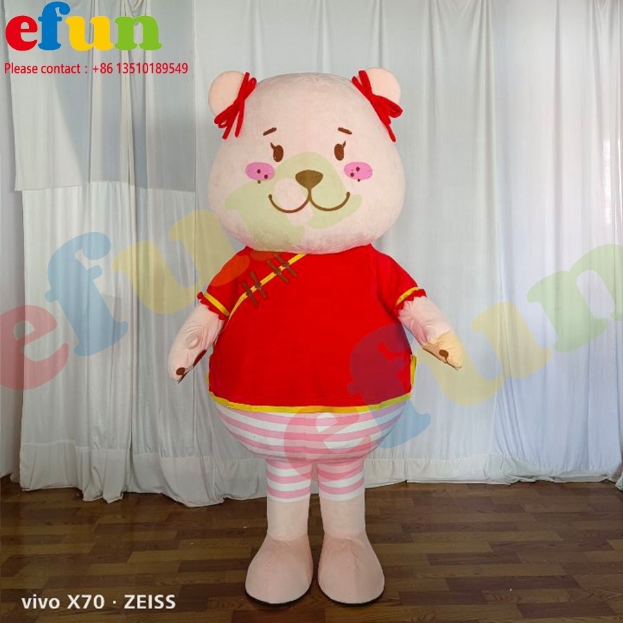 Efun Custom Adult Size cartoon Pig Mascot Costume Plush animal Characters Mascot Costume For Sale