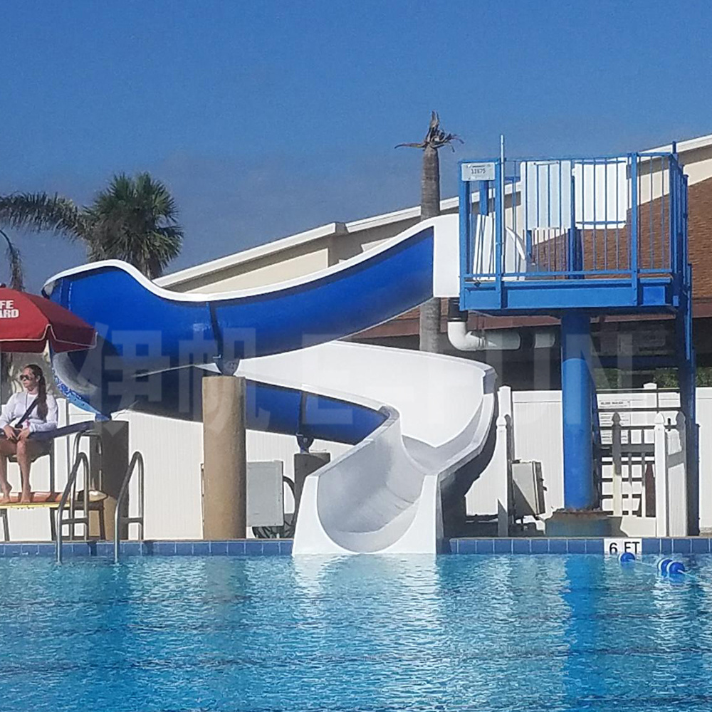 Aquatic Park Equipment Water Slide with Stairs Spiral Fiberglass Slide Body: 6-8mm; Flange: 8-10mm Amusement /water Park 1 Set