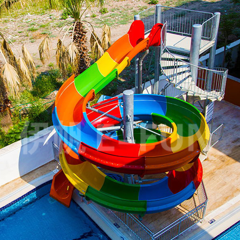 Professional Spiral Open Fiberglass Water Slides for Swimming Pool