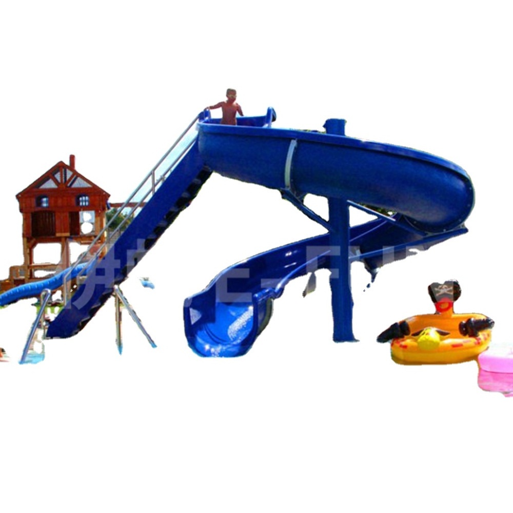 Professional Spiral Open Fiberglass Water Slides for Swimming Pool