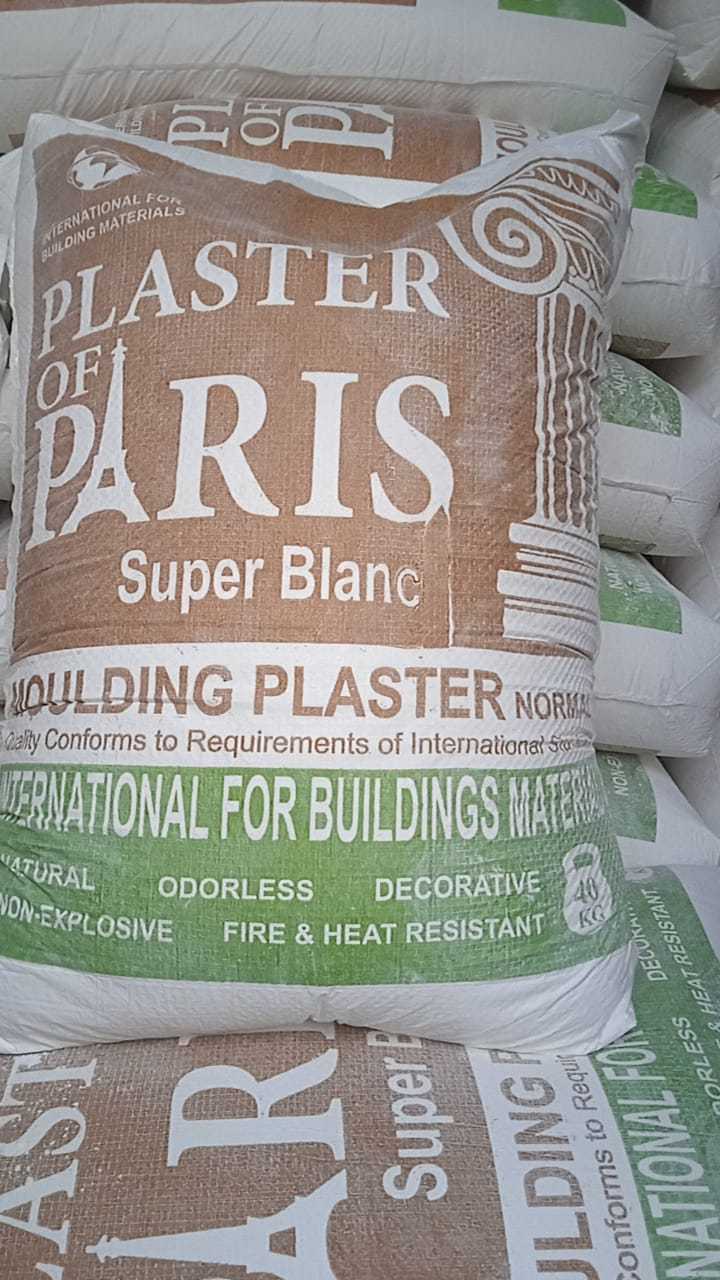 Egypt High Quality Gypsum powder plaster Of Paris 40 kg POP White Cement  Gypsum for Mombasa Port Kenya