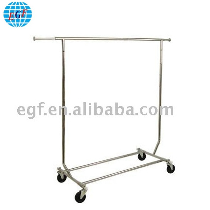 oem child clothes single bar hanging gold display stand rack