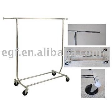 oem child clothes single bar hanging gold display stand rack