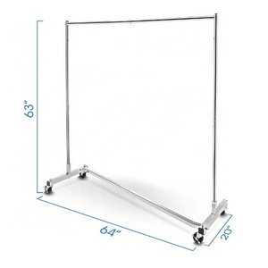 Heavy Duty Clothing Rolling Rack on Wheels Z- Base Rack Clothes Garment Rack|63" Extra Long Bar