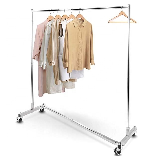 Heavy Duty Clothing Rolling Rack on Wheels Z- Base Rack Clothes Garment Rack|63