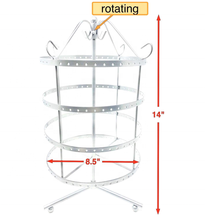 4 Layer Rotating  92 Pairs Of Earrings Jewelry Display Stand Towers