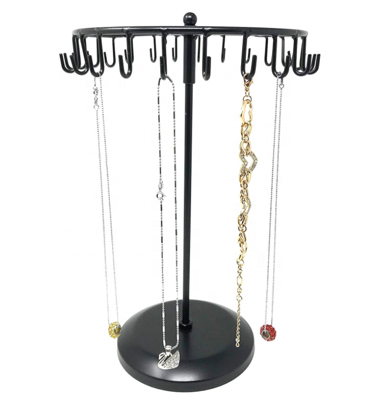 24 hook rotating necklace holer / jewelry storage display rack W / gift box