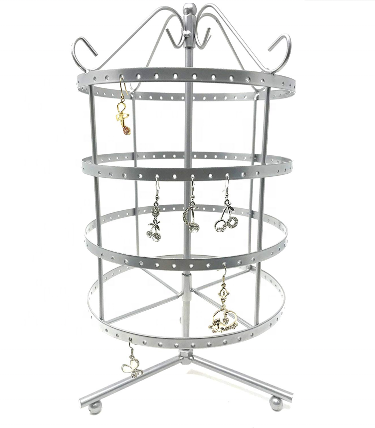 4 Layer Rotating  92 Pairs Of Earrings Jewelry Display Stand Towers