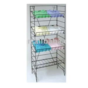 4 tier adjustable metal wire T-Shirt display rack stand