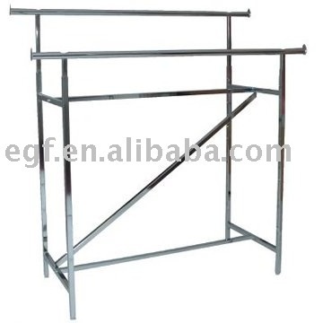 2 rails adjustable rolling clothing Z garment display racks with wheels