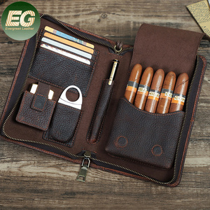 EA337 lighter Humidor Cedar Portable Custom Credit Card Holder Cutter Cases Leather Luxury Carrying Box For Cigar Travel Case