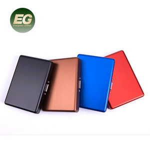 Ea222 Hard Protective Personalized Flip Top Luxury Box Custom Metal Holder Aluminum Cigarette Cases Business Card Protector Case