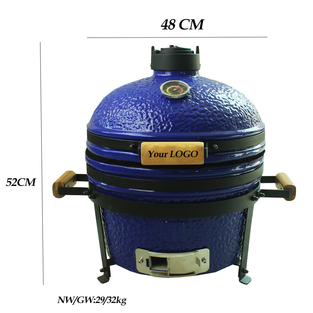 New Style Wood Fire 16 Ceramic BBQ Grill Small Kamado for family party