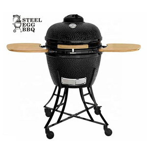 SEB / STEEL EGG BBQ kamado ceramic grill smoker, big black bastard joe primo vision green color egg kamado 24 inch ceramic grill