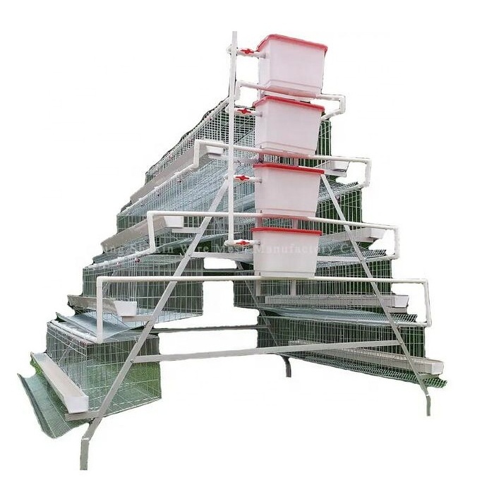 Hot Galvanized Poultry Using 3-Tier 4 Tier Layer A Type Layer Chicken Cage For Sale