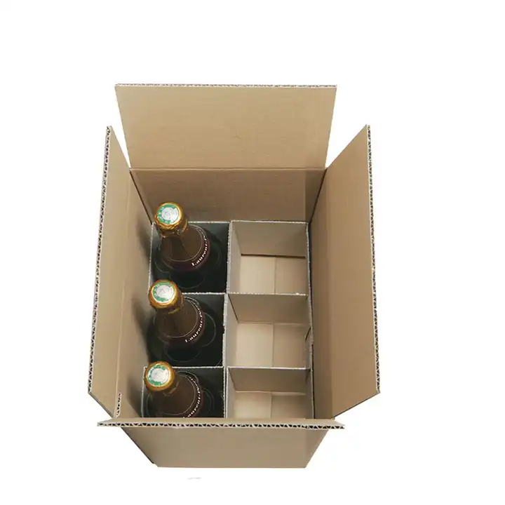 Wholesale Wine Gift Cardboard Bottle Carrier Shipping Beer Paper Box with Inserts