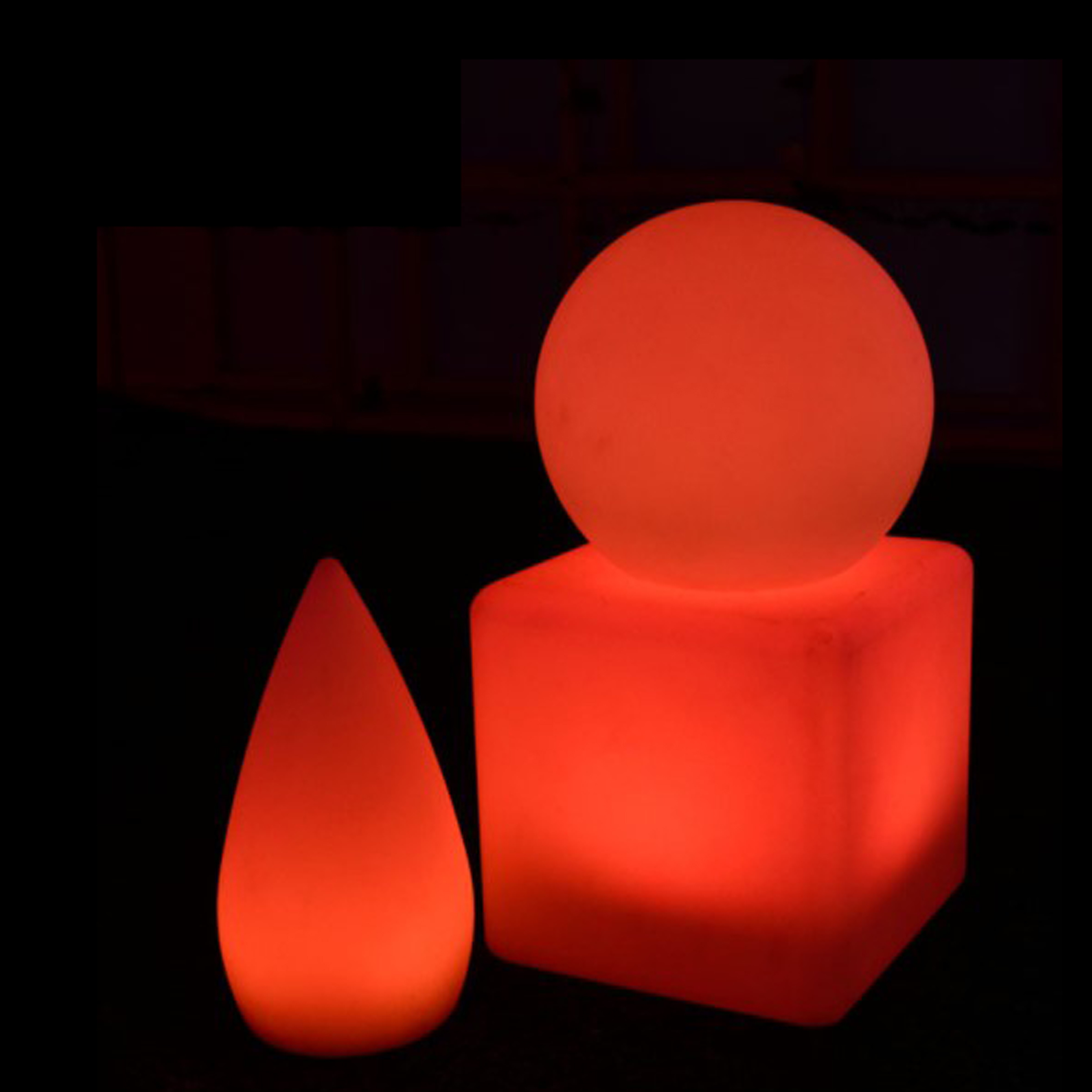 Lighted up Cube Stool Seat Chair Glowing LED Cube Furniture LED Table Lamp Rechargeable Set