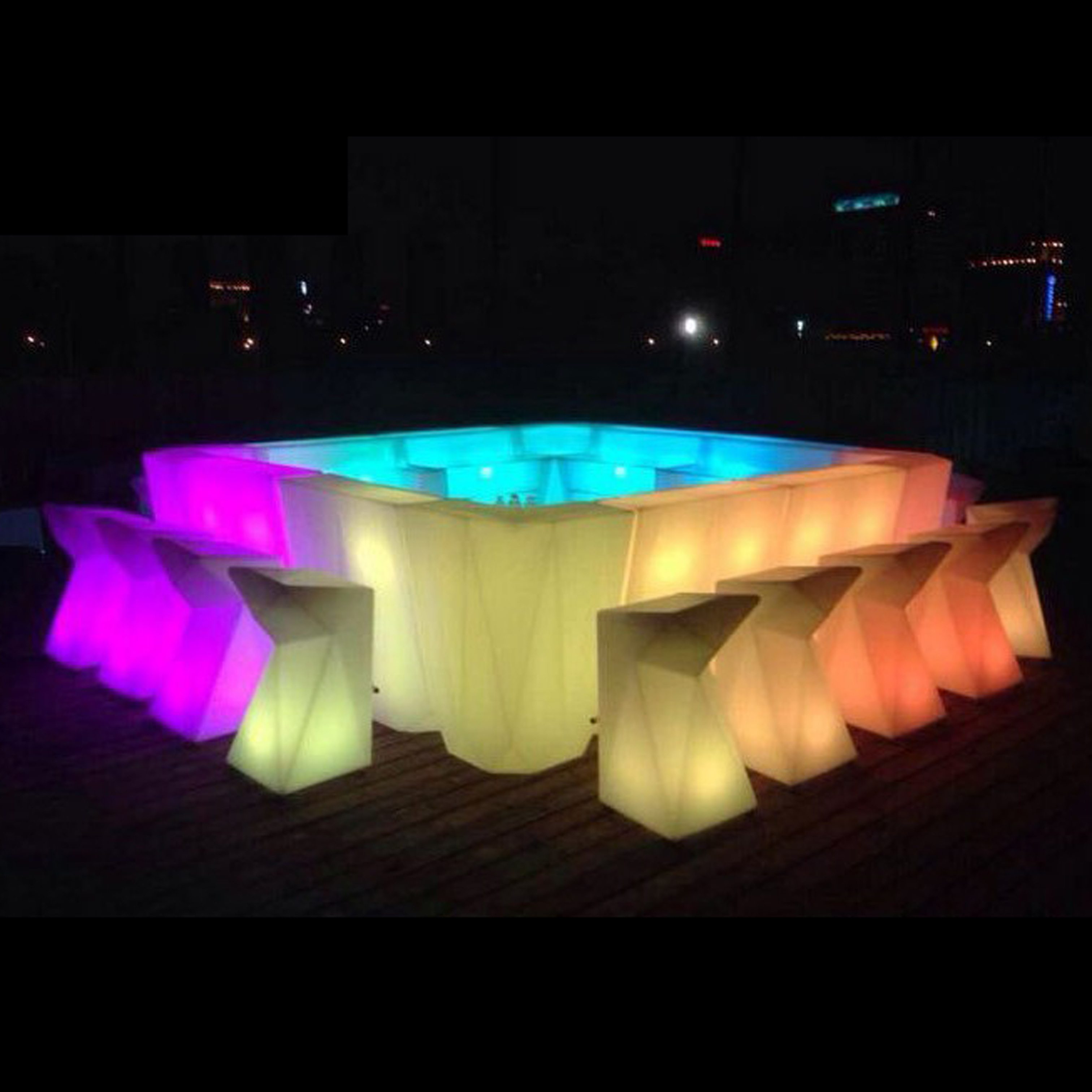 Plastic Rechargeable Used Nightclub Furniture RGB High LED Bar Counter For Sale