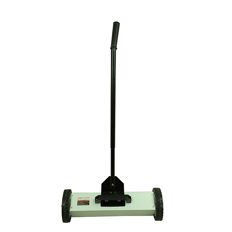 17 inch Rolling Magnetic Sweeper With Wheels Adjustable Handle Heavy Duty Magnet 8.8 lb Magnetic Sweeper