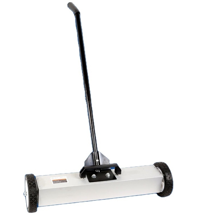 17 inch Rolling Magnetic Sweeper With Wheels Adjustable Handle Heavy Duty Magnet 8.8 lb Magnetic Sweeper