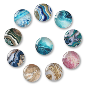 12pcs Refrigerator Magnets Crystal Glass Watercolor Style Pattern Fridge Magnets for Home Office Cabinets Whiteboards Photos Par